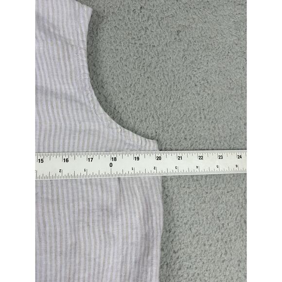 Bryn Walker Linen Top Skirt Set Women’s Small Blue Gray Pinstripe Linen USA - Picture 9 of 15